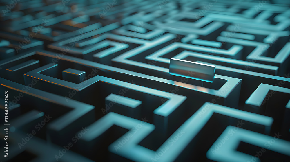 Maze with a search bar hovering above guiding Maze with a search bar hovering above guiding