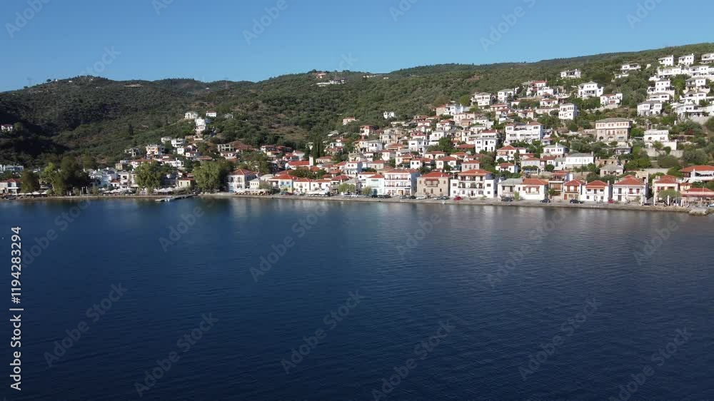 Aerial view of Afissos, in the Pelion peninsula, Greece Aerial view of Afissos, in the Pelion peninsula, Greece