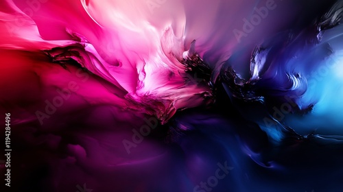 Abstract Swirling Pink and Blue Nebula