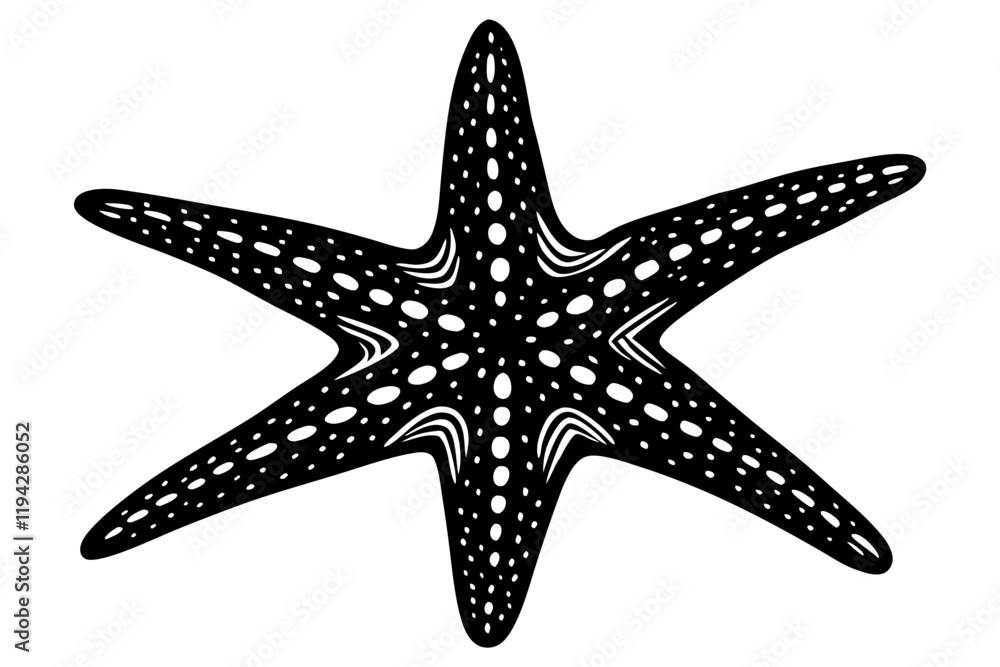 Decorative sea star isolated over white background vector art illustration Decorative sea star isolated over white background vector art illustration