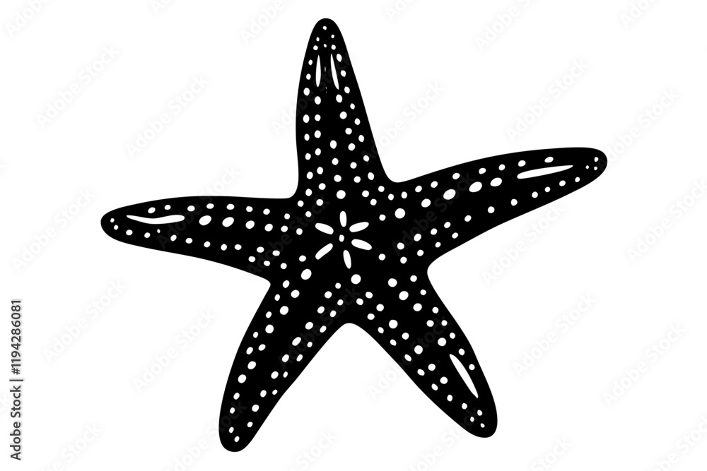 Decorative sea star isolated over white background vector art illustration Decorative sea star isolated over white background vector art illustration