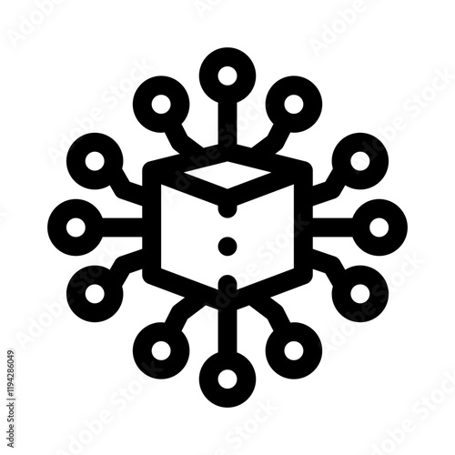 Decentralized Network line icon