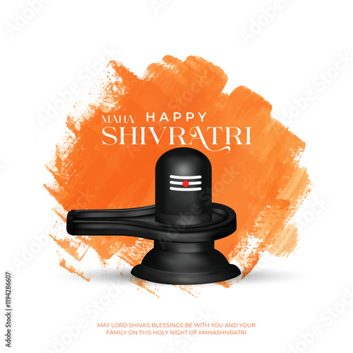 Happy Maha Shivratri Greeting, Mahashivratri Shiv Background Design. A Hindu festival celebrated of lord shiva night. Maha shivratri indian religious festival banner.
 photo