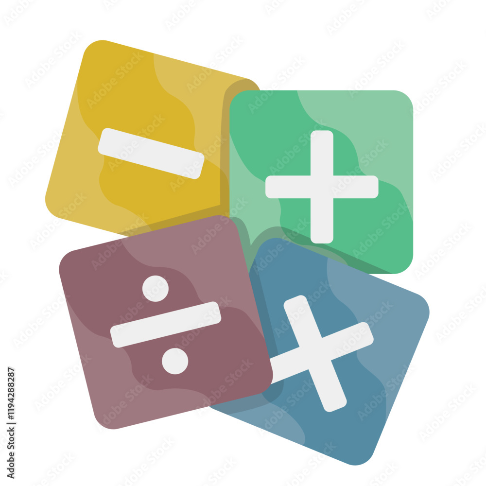 Obraz premium Mathematic Calculation Sign and Symbol Isolated on White Background