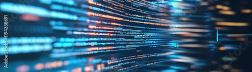 Digital code stream, abstract background, technology concept, website banner