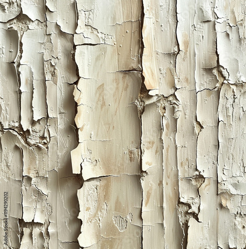 A beige background with peeling paint in light to dark shades creates an artistic, textured effect, perfect for interior decor or graphic design accents.