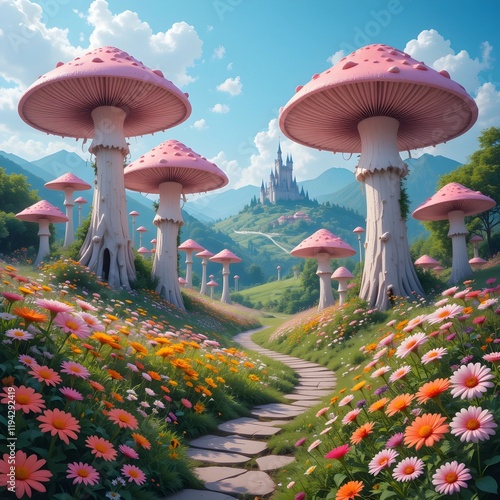 Fantasical landscape whichmacal mashroom photo