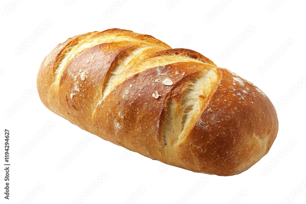 Crusty loaf, bakery, white background, food photography, recipe