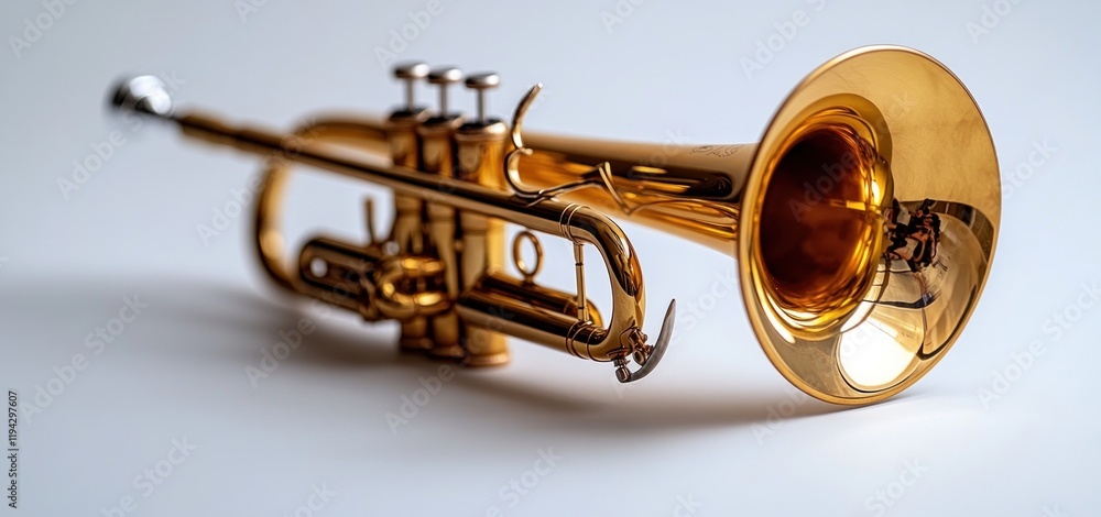 Obraz premium Golden Trumpet: A Symphony of Brass and Light