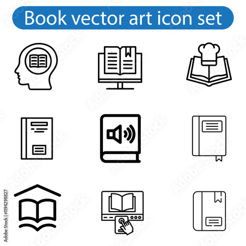 Book icon set vector art illustration. Literature book icons collection. Textbook icons on white background.