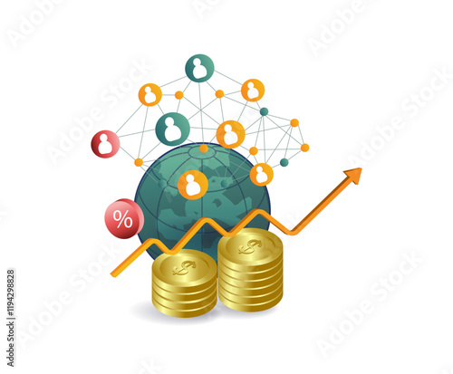 World business network finance concept illustration