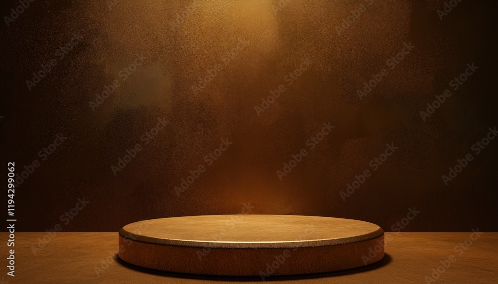 Pedestal of platform display with brown modern stand podium on Mocha Mousse color room background. Blank Exhibition stage backdrop or empty product shelf Pedestal of platform display with brown modern stand podium on Mocha Mousse color room background. Blank Exhibition stage backdrop or empty product shelf