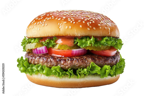 Juicy burger studio shot, food photography