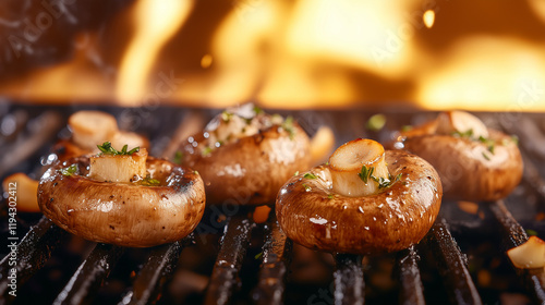 Grilled Mushrooms on BBQ: C...