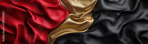 Red Gold Black Silk Drape: ...