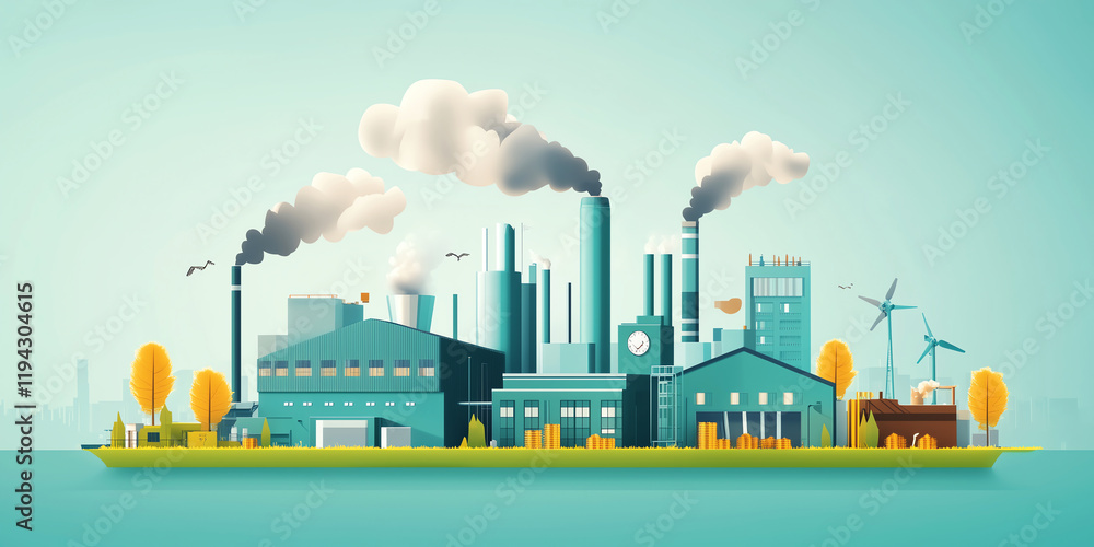 Obraz premium A Waste-to-Energy Plant That Turns Municipal Waste Into Renewable Energy for Sustainable Waste Management and Environmental Impact Reduction