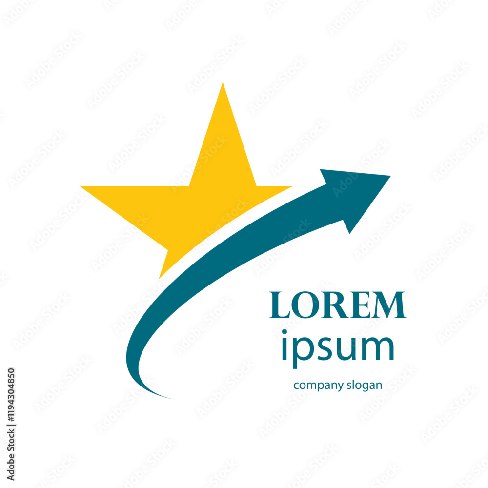 Obraz premium successful victory star logo design