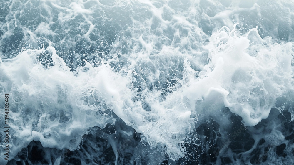 Waves crashing against the shore create a powerful display of nature's force at the ocean