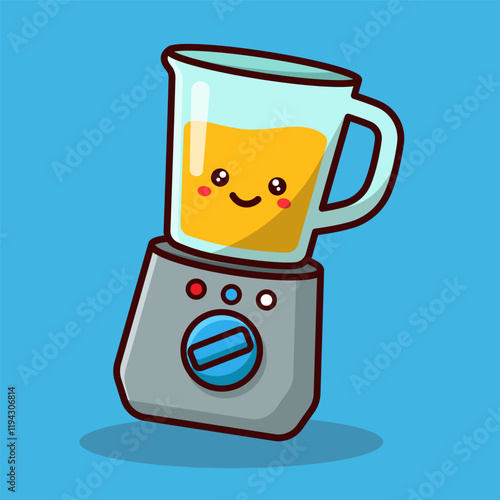 illustration cute cartoon blender
