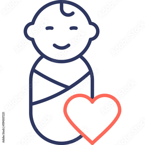 Baby line color icon