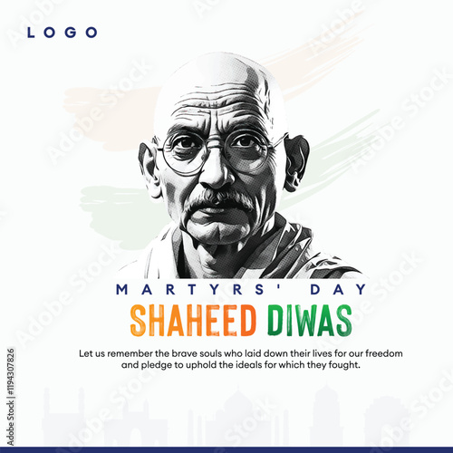Shaheed Diwas Creative Design Honoring Martyrs