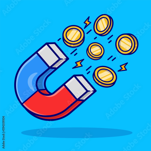 illustration cute cartoon magnet money