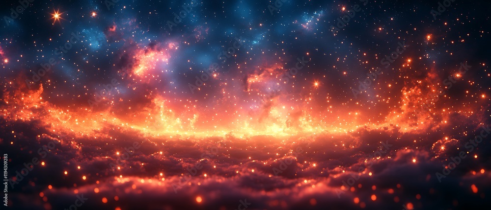 Fire and Clouds Floating in Space Fire and Clouds Floating in Space