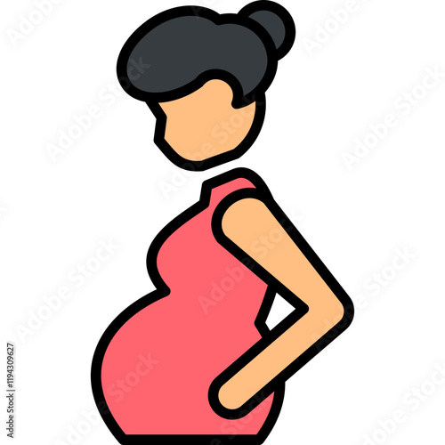 Pregnant lineal color icon