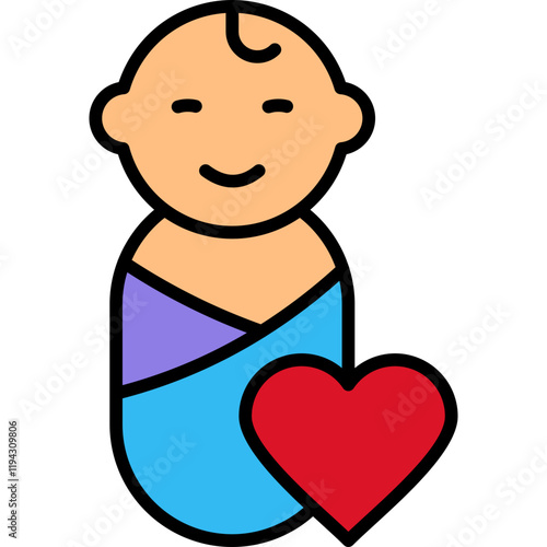 Baby lineal color icon