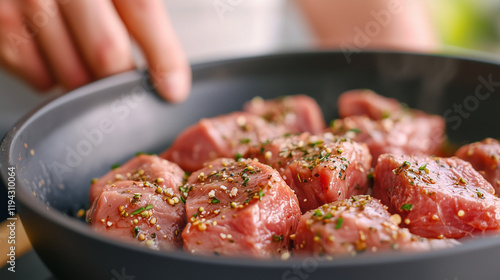 Sizzling Steak Preparation:...