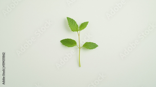 Fresh Mint Sprig: A single ...