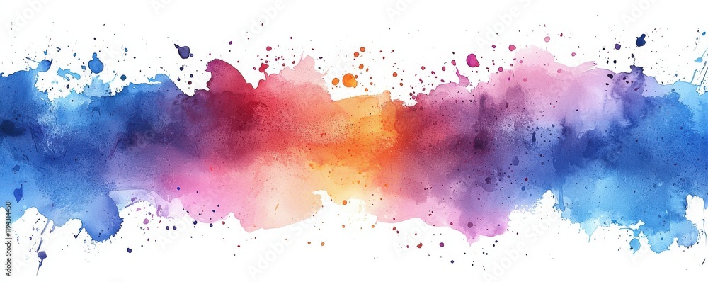 Obraz premium Vibrant watercolor splashes frame on a blank white background