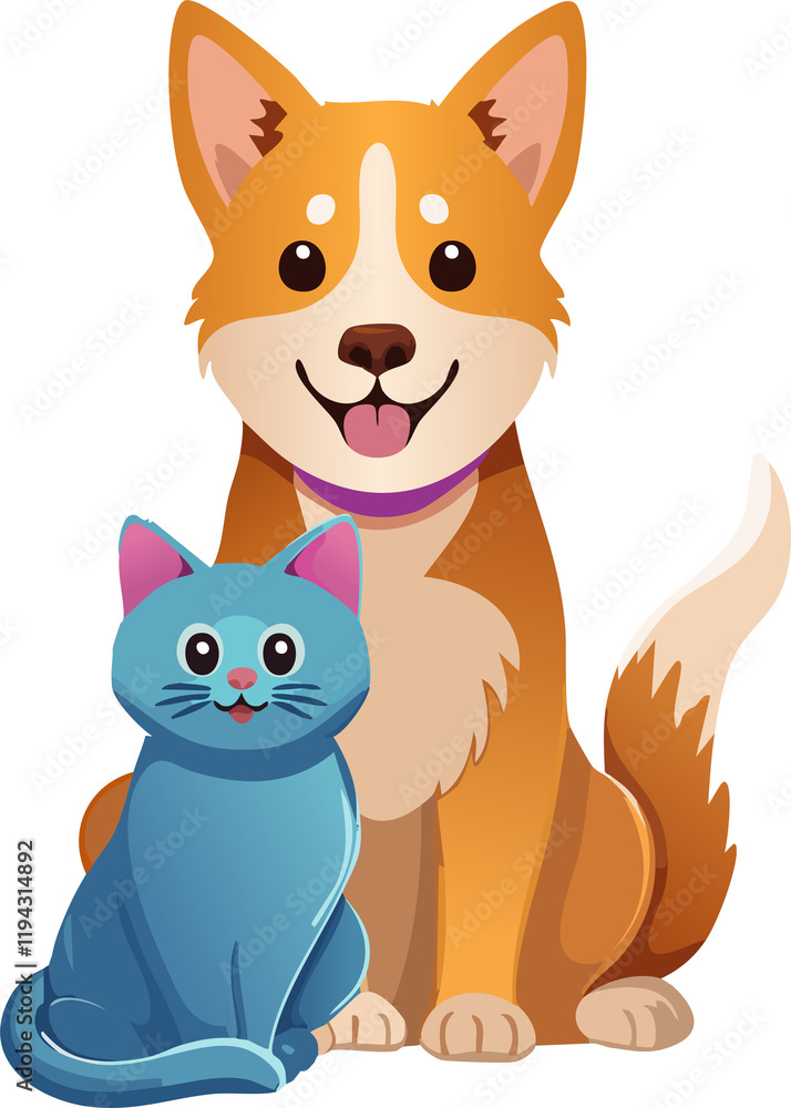 cat and dog isolated ai generative cat and dog isolated ai generative