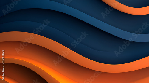 Blue orange grainy dark banner poster background noise texture color gradient, copy space photo