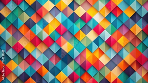 Wallpaper Mural Vibrant Geometric Pattern of Interlocking Triangles with a Multitude of Hues Torontodigital.ca