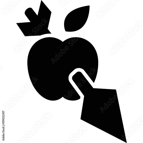 Simple vector icon hit the apple