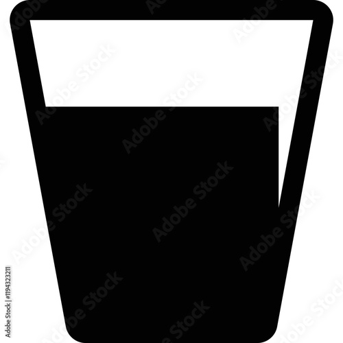 Black outline of a water-filled glass