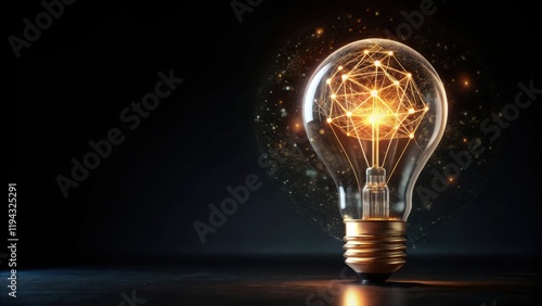 Illuminating Connections A Glowing Orb of Intertwined Ideas and Innovation Within a Classic Lightbulb