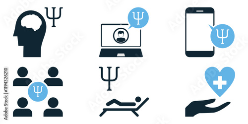 Psychology Therapy Icon Vector Design, Minimalist and Modern Symbol Representing Mental Health, Counseling, and Wellness Concepts