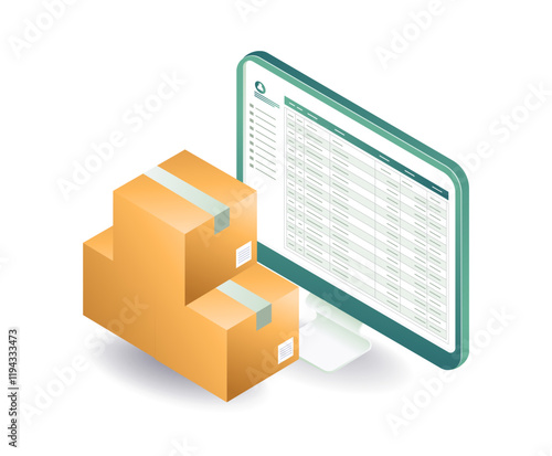 Computer data package goods delivery
