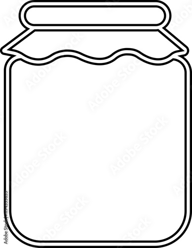 Glass jar kitchen utensil icon, Hand drawn sketch style drawing. canning and preserving. With cover and without lid. ,isolated on a transparent background, PNG, cutout, or clipping path.