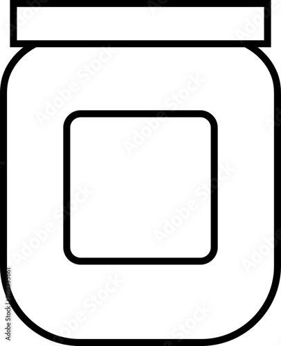 Glass jar kitchen utensil icon, Hand drawn sketch style drawing. canning and preserving. With cover and without lid. ,isolated on a transparent background, PNG, cutout, or clipping path.