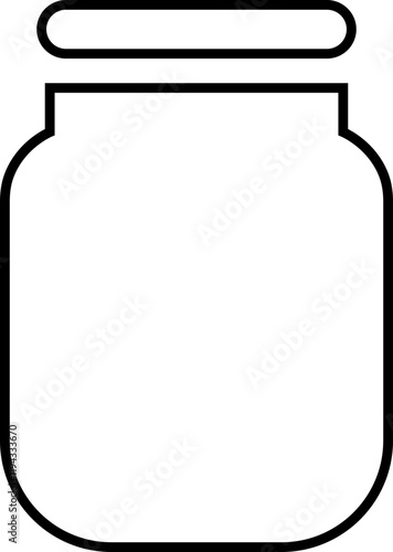 Glass jar kitchen utensil icon, Hand drawn sketch style drawing. canning and preserving. With cover and without lid. ,isolated on a transparent background, PNG, cutout, or clipping path.