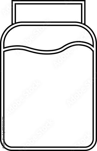 Glass jar kitchen utensil icon, Hand drawn sketch style drawing. canning and preserving. With cover and without lid. ,isolated on a transparent background, PNG, cutout, or clipping path.
