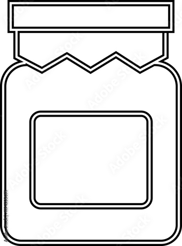 Glass jar kitchen utensil icon, Hand drawn sketch style drawing. canning and preserving. With cover and without lid. ,isolated on a transparent background, PNG, cutout, or clipping path.