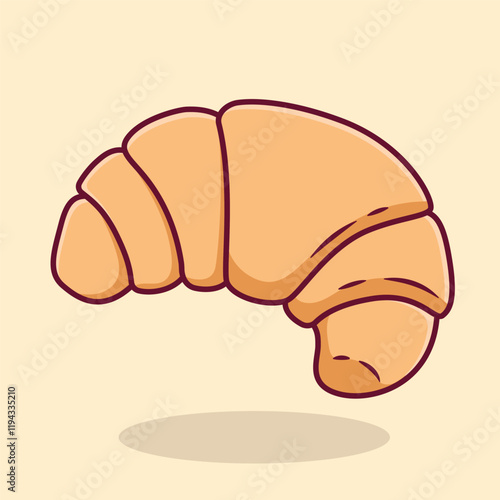 illustration cute cartoon croissant