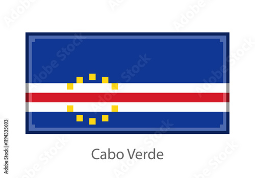 Vector illustration of the Cabo Verde in pixel art or mosaic style on white background. Collection of flags of the countries of the world.