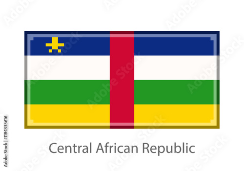 Vector illustration of the Central African Republic in pixel art or mosaic style on white background. Collection of flags of the countries of the world.