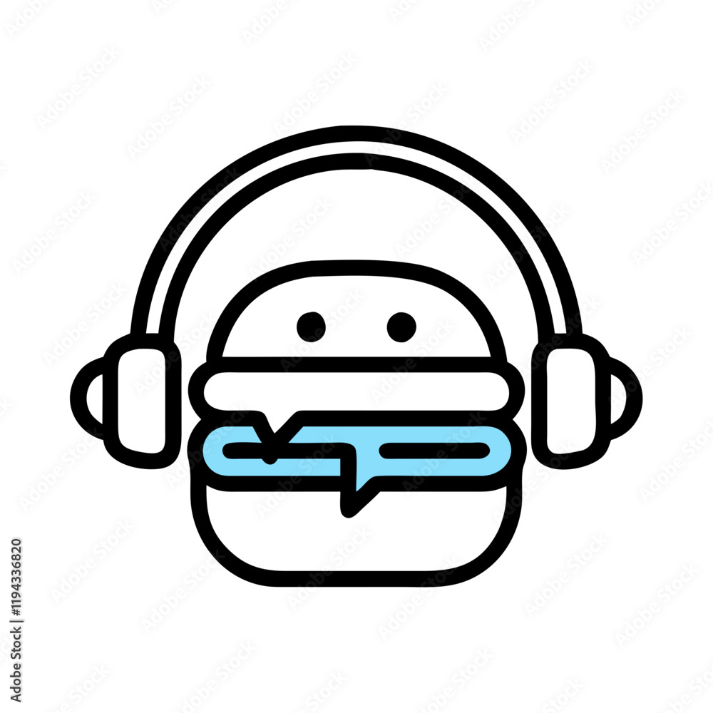 Obraz premium 🍔🎧 Burger with Headphones Vector – Free SVG & PNG for Food & Music Lovers