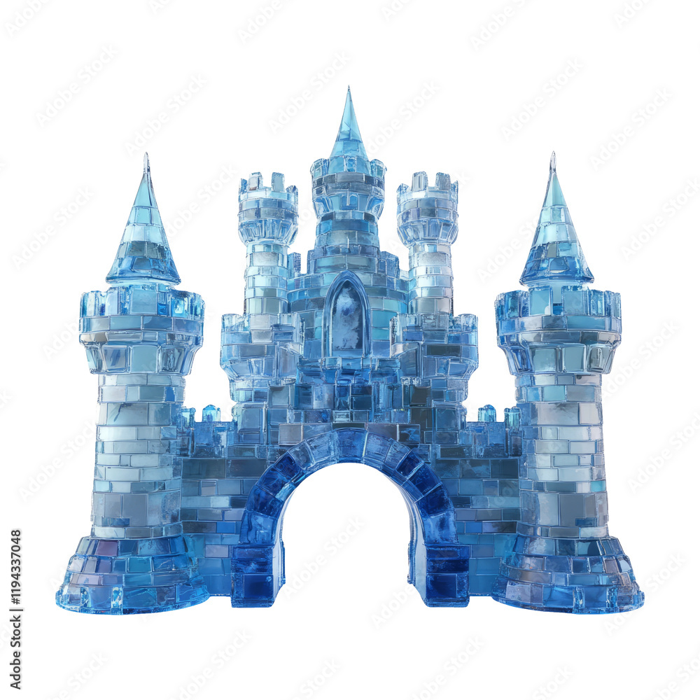 Obraz premium 3D Castle Model Isolated on Transparent Background for Games